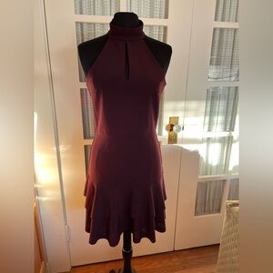 Parker Deep Red Halter Mini Dress